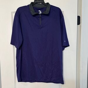Men's Purple 1/2 zip Polo Shirt